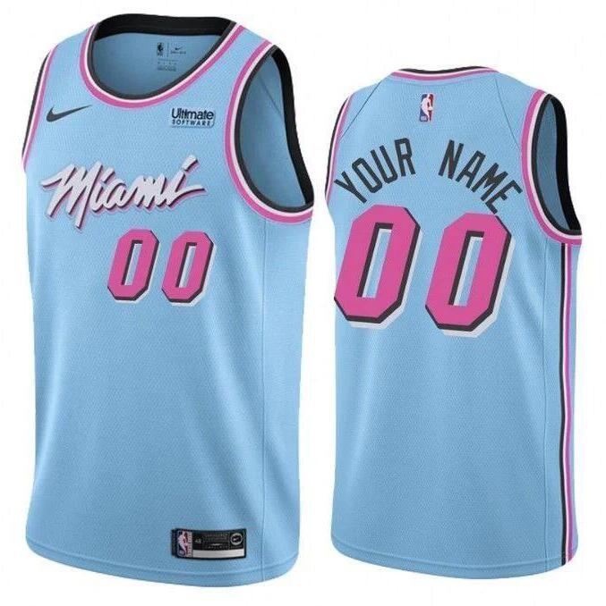 Men's Blue Miami Heat Active Player Custom City Edition Stitched Basketball Jersey